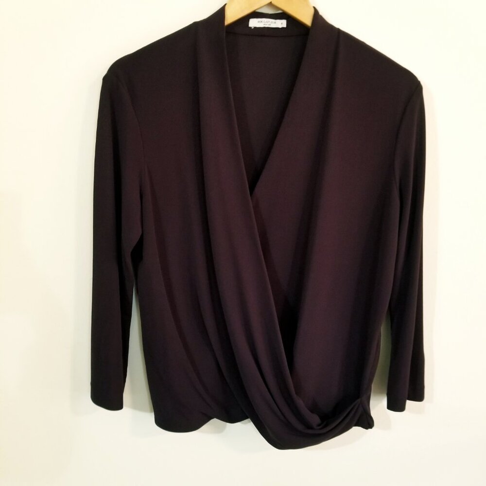 M.M. LAFLEUR -  The Deneuve Wrap Top – Medium – Blackberry Purple